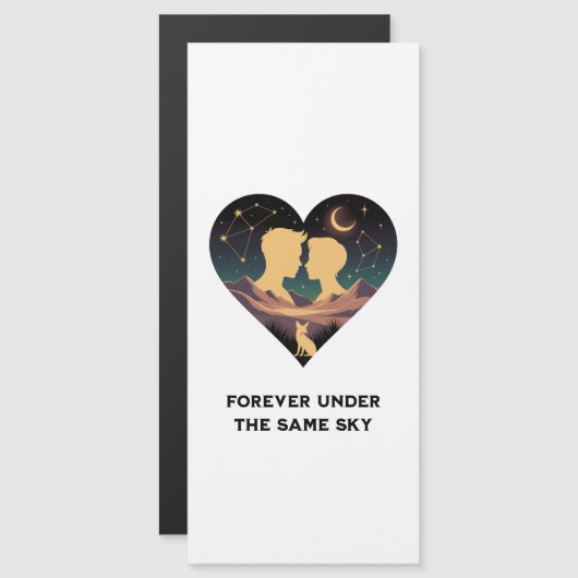 Kosmisch liefdesverhaal Hart met geliefden en Vos (Voorkant / Achterkant)