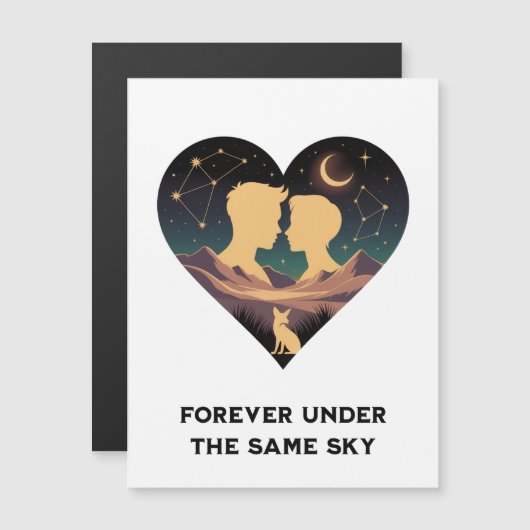 Kosmisch liefdesverhaal Hart met geliefden en Vos  (Voorkant / Achterkant)