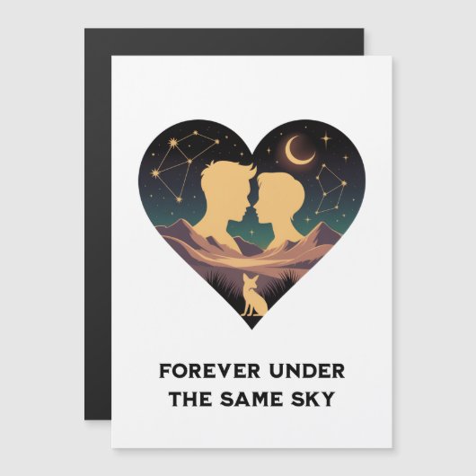 Kosmisch liefdesverhaal Hart met geliefden en Vos (Voorkant / Achterkant)