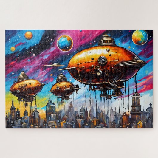 kosmisch luchtschip legpuzzel (Horizontaal)