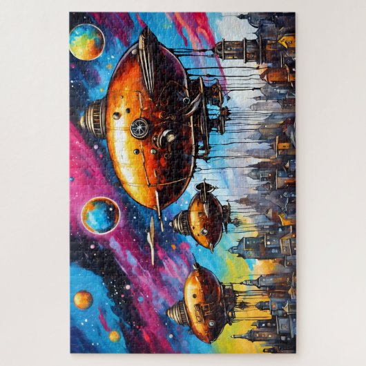 kosmisch luchtschip legpuzzel (Verticaal)