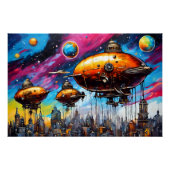 kosmisch luchtschip perfect poster (Voorkant)