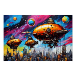 kosmisch luchtschip perfect poster