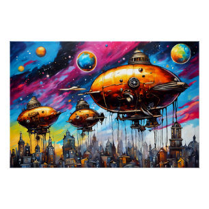 kosmisch luchtschip perfect poster