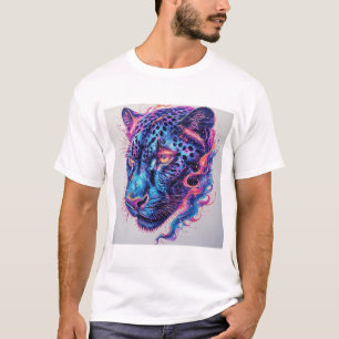 Kosmisch Luipaardportret Met Mystiek Effect T-shirt