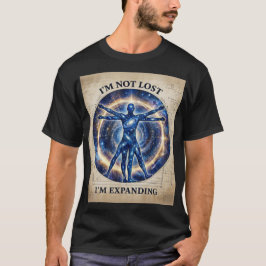Kosmisch Mens Vitruviaans Ontwerp T-shirt