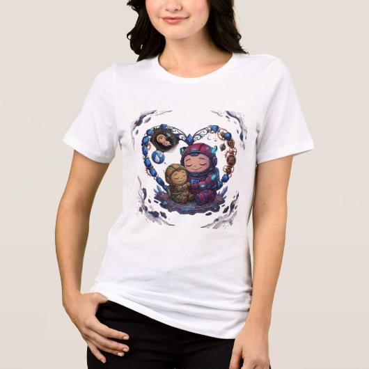 Kosmisch Moederschap Astronaut Liefde Tri-Blend Shirt (Voorkant)