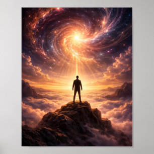 Kosmisch Ontwaken Boven de Wolken Poster
