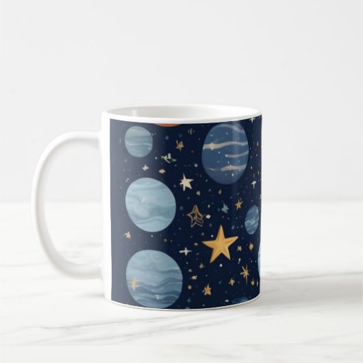 Kosmisch ontwerp met hemelelementen koffiemok (Links)