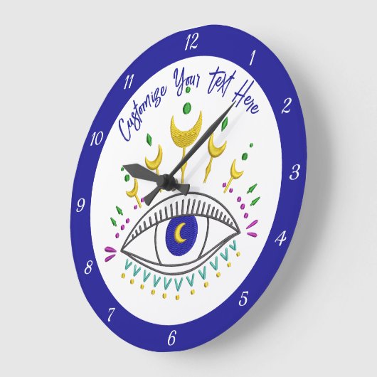 Kosmisch oog Metafysisch Boho-ontwerp gepersonalis Grote Klok (Hoek)