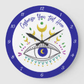 Kosmisch oog Metafysisch Boho-ontwerp gepersonalis Grote Klok (Voorkant)