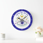 Kosmisch oog Metafysisch Boho-ontwerp gepersonalis Grote Klok (Huis)