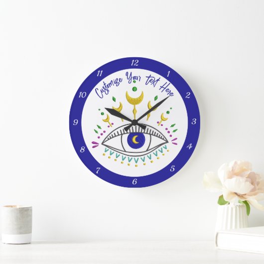 Kosmisch oog Metafysisch Boho-ontwerp gepersonalis Grote Klok (Huis)