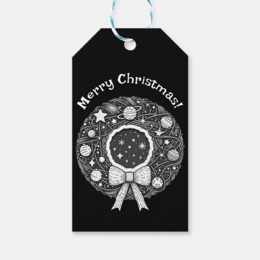  Kosmisch Ornament Gift Label | CH met ruimtethema Cadeaulabel (Voorkant)