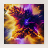 Kosmisch Paarse Blauwe Rode Nebulae Explosion Scen Legpuzzel (Verticaal)