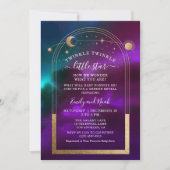 Kosmisch Paarse Blauwgroen Goud Hemels Baby shower Kaart (Voorkant)