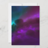 Kosmisch Paarse Blauwgroen Goud Hemels Baby shower Kaart (Achterkant)