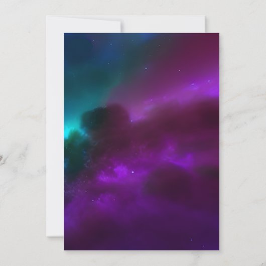 Kosmisch Paarse Blauwgroen Goud Hemels Baby shower Kaart (Achterkant)