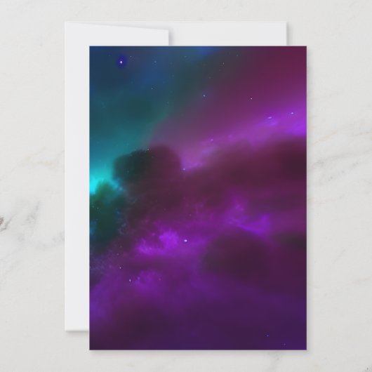 Kosmisch Paarse Blauwgroen gouden hemellichaam Vri Kaart (Achterkant)