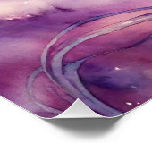 Kosmisch Paarse Eenhoorn Glossy Poster (Hoek)