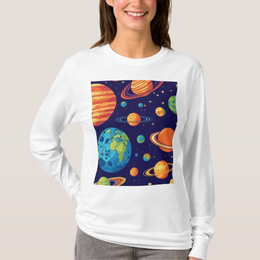 Kosmisch Palet: Planetaire Symfonie T-shirt (Voorkant)