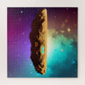 Kosmisch plateau asteroïde zweven in nacht univers legpuzzel (Horizontaal)