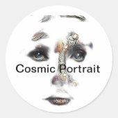 kosmisch portret ronde sticker (Voorkant)