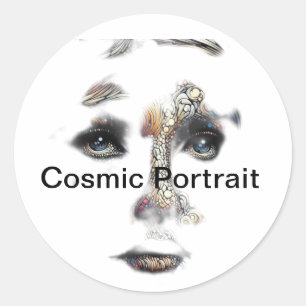 kosmisch portret ronde sticker