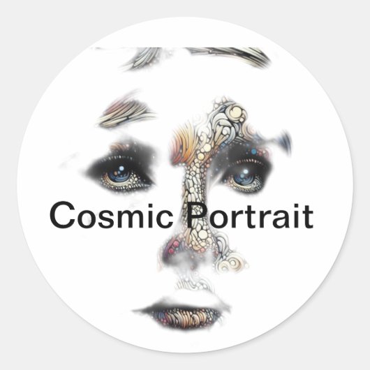 kosmisch portret ronde sticker (Voorkant)
