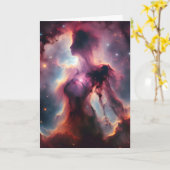 Kosmisch silhouet, Lady-vormige nevel en sterren Kaart (Gele Bloem)