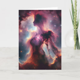 Kosmisch silhouet, Lady-vormige nevel en sterren Kaart