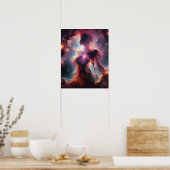Kosmisch silhouet, Lady-vormige nevel en sterren Poster (Keuken)