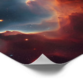 Kosmisch silhouet, Lady-vormige nevel en sterren Poster (Hoek)