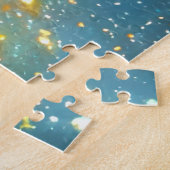 Kosmisch Sinaasappel en blauw Outer Space Impressi Legpuzzel (Zijkant)