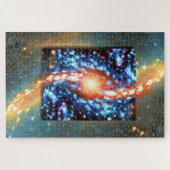Kosmisch Sinaasappel en blauw Outer Space Impressi Legpuzzel (Horizontaal)