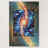 Kosmisch Sinaasappel en blauw Outer Space Impressi Legpuzzel (Verticaal)