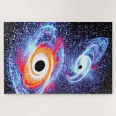 Kosmisch Sinaasappel Rood en Blauw Buitenruimte Ti Legpuzzel (Horizontaal)