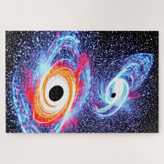 Kosmisch Sinaasappel Rood en Blauw Buitenruimte Ti Legpuzzel (Horizontaal)