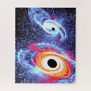 Kosmisch Sinaasappel Rood en Blauw Dimensionale Bu Legpuzzel
