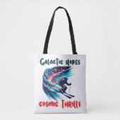 Kosmisch ski-avontuur in de ruimte tote bag (Voorkant)