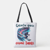 Kosmisch ski-avontuur in de ruimte tote bag (Achterkant)