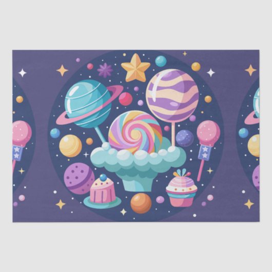 Kosmisch Snoep Wonderland Tissuepapier (Voorkant)