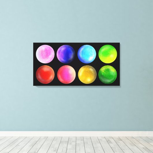 Kosmisch spectrum – Orb-serie Landschap Canvas Afdruk (Insitu (Houten vloer))