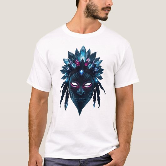Kosmisch stammasker met asteroïde kroon t-shirt (Voorkant)