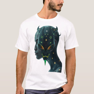 Kosmisch stammengezicht met astrale Tattoos T-shirt