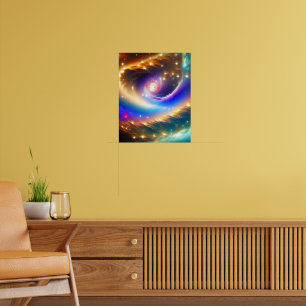 Kosmisch sterrenstelsel met Shooting Star Art Prin Poster
