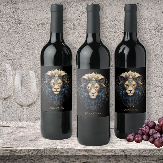 Kosmisch sterrenteken Glam Astrologie Symbool Cust Wijn Etiket