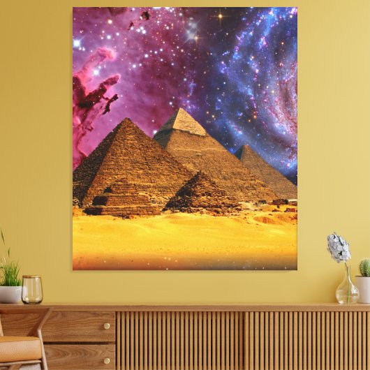 Kosmisch storm boven Egypte Canvas Afdruk (Insitu (Woonkamer))