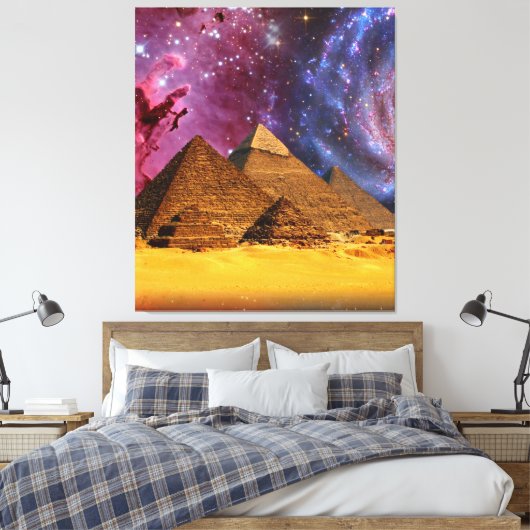Kosmisch storm boven Egypte Canvas Afdruk (Insitu (Slaapkamer))