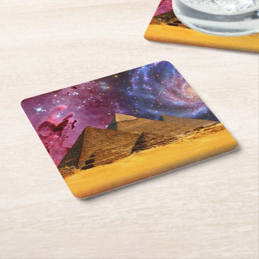 Kosmisch storm boven Egypte Kartonnen Onderzetters (Schuin)